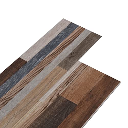 Homgoday Selbstklebende Vinyl-Bodenbeläge, 36 Lamellen, 91,5 x 15,2 x 0,02 cm (2,51 m²), PVC, wasserdicht und zuschneidbar, hohe Haftung, in Holzoptik, selbstklebend, PVC, mehrfarbig von Homgoday