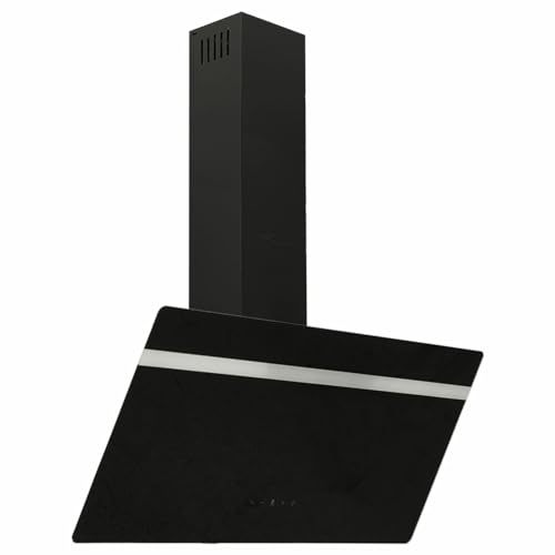 Homgoday Wandhaube 90 cm aus Aiaio und schwarzem gehärtetem Glas, Möbel für Haus Innen Außen Wohnzimmer Schlafzimmer von Homgoday
