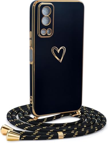 HomiTunky Handykette Hülle kompatibel mit Vivo Y52 5G/Vivo Y72 5G mit Band -Ultra dünn Kameraschutz Herz Love Design Galvanik TPU Silikon Schutzhülle Kordel zum Umhängen,Schwarz HomiTunky Handykette Hülle kompatibel mit Vivo Y52 5G/Vivo Y72 5G mit Band -Ultra dünn Kameraschutz Herz Love Design Galvanik TPU Silikon Schutzhülle Kordel zum Umhängen,Schwarz von HomiTunky
