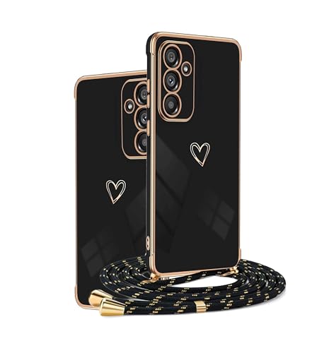 HomiTunky Handykette Hülle kompatibel mit Xiaomi Redmi Note 13 Pro 4G/Poco M6 Pro 4G mit Band -Ultra dünn Kameraschutz Herz Love Design Galvanik TPU Silikon Schutzhülle Kordel zum Umhängen,Schwarz HomiTunky Handykette Hülle kompatibel mit Xiaomi Redmi Note 13 Pro 4G/Poco M6 Pro 4G mit Band -Ultra dünn Kameraschutz Herz Love Design Galvanik TPU Silikon Schutzhülle Kordel zum Umhängen,Schwarz von HomiTunky