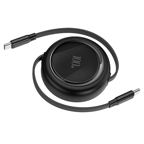 USB C Kabel,USB C auf USB C Kabel,100W 1M/3.3Ft Mini Einziehbar Schnellladekabel,Kabelaufroller,for iPhone 15 Series,iPad von Homirty