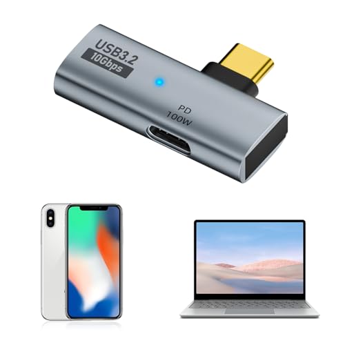 USB C OTG Adapter, Typ C 100W PD Laden USB C auf Dual USB C Splitter für iPhone 15 Pro Max, Google TV Chromecast 2020, MacBook, Samsung Galaxy S22/S23(Grau) von Homirty