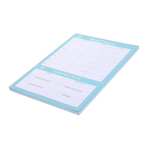 Homoyoyo 1 Essensplanungsbuch wöchentlicher Ernährungsplaner Notizbuch Essenszubereitung Liste meal prep meal planner Essensplaner Haushalt Haushalts-Speiseplaner für zu Hause Papier Blue von Homoyoyo