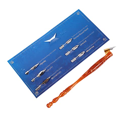 Homoyoyo 1 Satz Dip-Stift kalligraphie-stifte kalligraphie stifte für schriftsteller schreibübungen kalegrafiestifte Schreiben Dip-Pen-Zubehör Kalligraphie-Stift-Kit hölzern Brown von Homoyoyo