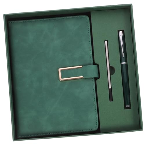 Homoyoyo 1 Satz Notizbuch-Stiftset meeting notebook bürogeschenk notebook mit stift notizbuch mit stift Memoboard Tägliches Planungsbuch Notizbuch für Geschäftsschreiben Papier Green von Homoyoyo