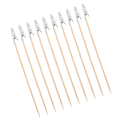 Homoyoyo 10 Stück Memo-Ordner Memo -Halter -Clip Krokodilklemmen kleben Krokodilklemmenstab Holz von Homoyoyo