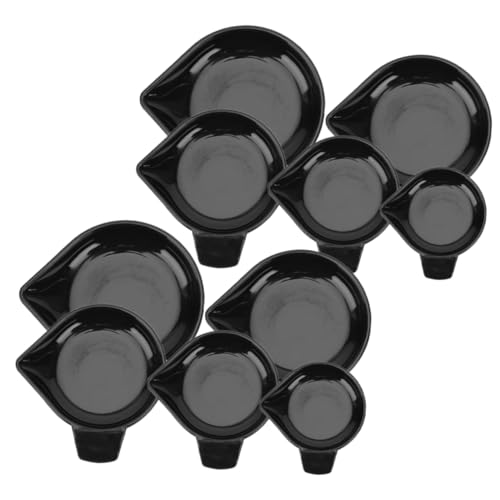 Homoyoyo 10 Stück Pulverbehälter aus Kunststoff kitchen scale kuechenwaage Wiegepfanne Wiegeplatte kpchenwaagen Backen Wiegen Gewichtsablage für Waage stapelbare Wiegeschale pp Black von Homoyoyo