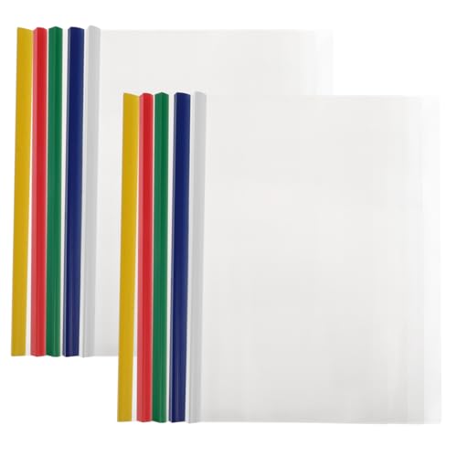 Homoyoyo 10 Stück Schubladenordner Papierhalter Dateidokument-Organizer Dateiordner Melden Sie Ordner Sliding Bar Dokumenten-Organizer-Ordner Schulbindungsstangen Bericht deckt Plastik von Homoyoyo