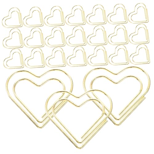 Homoyoyo 100 Stück Paperclip Briefpapier Formen Befestigungselemente für Papier Schreibwaren Rosa farbig Office-Dokumentenklammern herzförmige Büroklammern Dokumentpapierclips Metall Golden Homoyoyo 100 Stück Paperclip Briefpapier Formen Befestigungselemente für Papier Schreibwaren Rosa farbig Office-Dokumentenklammern herzförmige Büroklammern Dokumentpapierclips Metall Golden von Homoyoyo