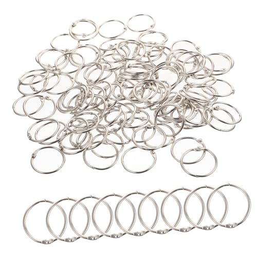 Homoyoyo 100Stücke Buchringe Wiederverwendbare Bindemittel Ringe Praktische Schlüsselringe Für Loseblattbindung Metallringe Für DIY Projekte Und Schlüsselorganisation von Homoyoyo