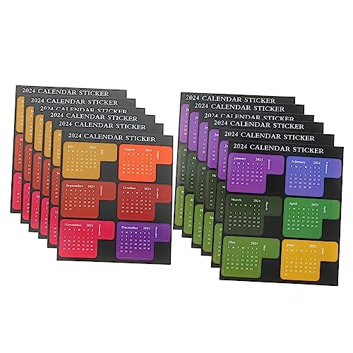 Homoyoyo 12 Blatt DIY klebrige klebrige Papier büroartikel büromaterial Begriff Monatliche Registerkartenaufkleber monatliche Kalenderregisterkarten Kalenderindex-Aufkleber Notizblock- von Homoyoyo