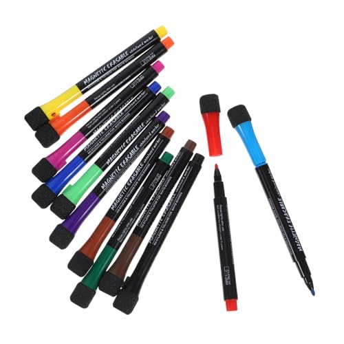 Homoyoyo 12 Stück Magnetische Markierungen Etiketten Schreibwaren Löschbar Pastell Radiergummis Aufkleber Trockener Marker-radierer Magnetische, Trocken Abwischbare Stifte Textmarker Abs von Homoyoyo