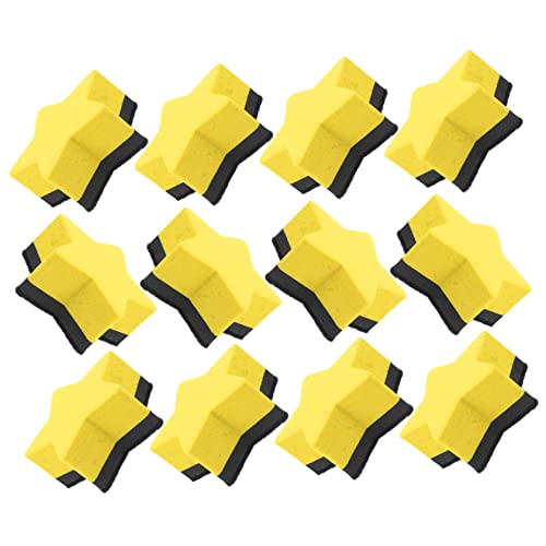 Homoyoyo 12 Stück Pentagramm-Radiergummi Radiergummis Planke Mini-Whiteboard-Radierer Mini-Radierer wischen würfelunterlage einhelll Unterrichtsvorräte Büro-Trockenlöscher Filzstoff Yellow von Homoyoyo
