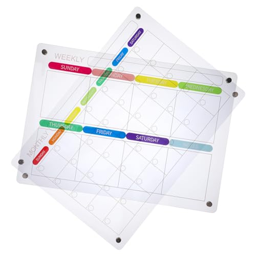 Homoyoyo 1Satz Magnetisches Planer Board Abwischbar Silberne Magnettafel Für Kühlschrank Monatlicher Und Wöchentlicher Planer Schreibtafel Für Notizen von Homoyoyo