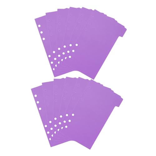 Homoyoyo 2 Sätze Trennpapier Registerkarten Tagebuch mit Seitenteiler Mit farbenfrohen Teilenistikern Rezept für Büro Notizbuch süße Trennwände Ordner-Taschenteiler Schulmaterial pp Violett von Homoyoyo