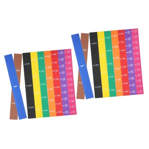 Homoyoyo 2 Sets Bruchplättchen Mathematik Pädagogisches Klassenzimmer Bruchplättchen Streifen Bruchplättchen Streifen Intelligenzentwicklung Kleinkindspielzeug Lehrhilfe von Homoyoyo