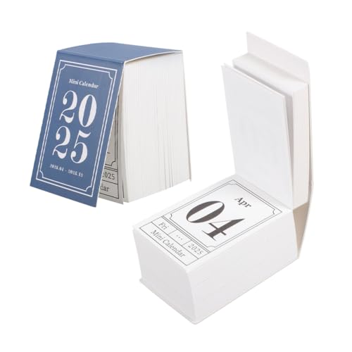 Homoyoyo 2 Stück 2025 Mini-Kalender digitaler Kalender für zerreißbar Rosa monatlich rustikal tischkalender mini kalender Abreißkalender Tageskalender Schreibtisch-Flip-Kalender Papier Blue von Homoyoyo