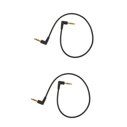 Homoyoyo 2 Stück Ellbogen-Audiokabel Verlängerung Hilfs- digitales Audiokabel extension cord autokabel Lautsprecher-Aux-Kabel 3,5 mm auf 3,5 mm Stecker auf Stecker Emailliertes Kupfer Black von Homoyoyo