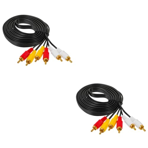 Homoyoyo 2 Stück Hilfskabel Aux-kabelverlängerung Hilfs- Stereokabel Audio- Vcr-verlängerungskabel Vcr-kabel Tv-zusatzkabel Audiokabel Für Lautsprecher Videokabel Black Drahtkern Kupfer von Homoyoyo