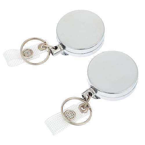 Homoyoyo 2 Stück Schlüsselanhänger Aus Metall Einziehbar Clip Lanyards Ausweisrolle Mit Ausweishalter Id-karten-abzeichenrolle Ausweishalter Mit Schlüsselring Rostfreier Stahl Silver von Homoyoyo