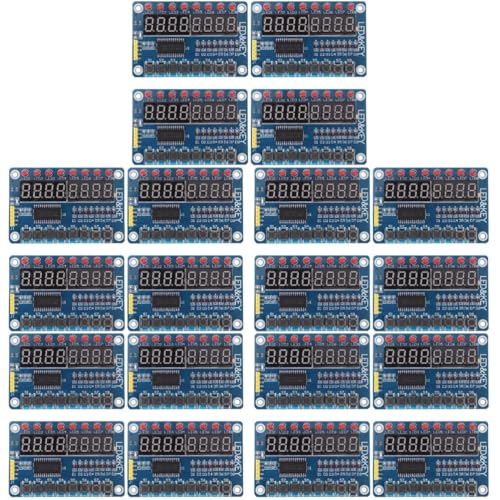 Homoyoyo 20 STK 8-Bit-LED-Digitalröhre Anzeigemodul mit 8 Tasten Anzeigemodul mit Tasten bläulich blueriiot Mikrocontroller-Anzeigemodul Mikrocontroller-LED-Anzeigemodul Sektion Knopf PCB von Homoyoyo