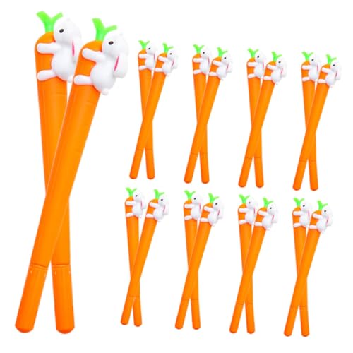 Homoyoyo 24Stücke Karottenform Gel Tintenstifte Notizstifte Für Büro Und Schule Schwarze Niedliche Karotten Rabbit Design Schreibstifte Für Kreative Notizen von Homoyoyo