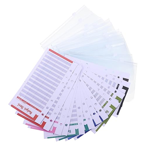 Homoyoyo 24Stücke PVC Klarsichtbinder Ring Loseblatt Hüllen Zipper Umschläge für Finanzplanung und Budgetverwaltung Tragbar und Praktisch für Ordner von Homoyoyo