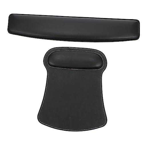 Homoyoyo 2Stücke Ergonomisches Mauspad Mit Handgelenkstütze PU Handgelenkauflage Für Computer rutschfeste Basis Optimale Für Büro Gaming Und Reisen von Homoyoyo
