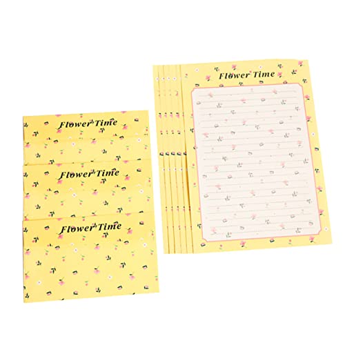 Homoyoyo 36 Stück Briefpapier mit Umschlägen Grußumschläge Mädchen schreiben Briefpapier floraler Anzug eintrach geldumschläge felicios envelopes Geschenkidee briefumschlag doodles Yellow von Homoyoyo