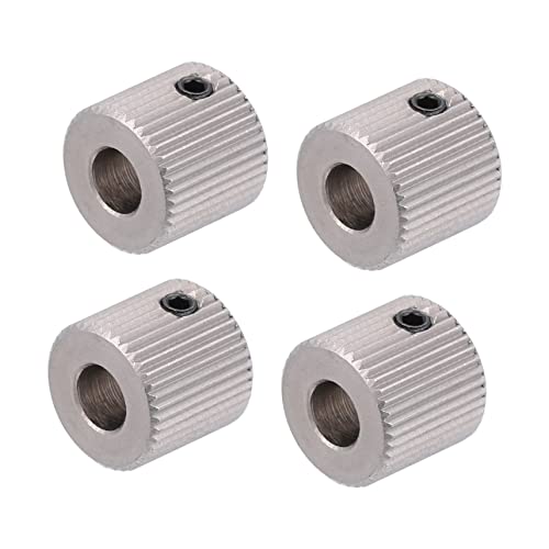 Homoyoyo 4 Stück 40 3D -Drucksrad Extruder-Zahnräder Extruderreihe Zähne Extruder Rad Extruder-Zufuhrrad Extruderrad Extruderteile Raddrucker Extruder-Antriebsrad Rostfreier Stahl Silver von Homoyoyo