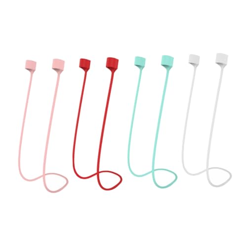 Homoyoyo 4 Stück Anti-verlorenes Seil Umhängeband für Kopfhörer Magnetische Ohrhörerhalterung kopfhörer zubehör Headset gehörschutzstöpsel Anti-Verlust-Lanyard für Kopfhörer Kieselgel rot von Homoyoyo