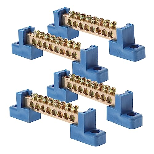 Homoyoyo 4 Stück Kupferklemme reihenklemme anschlussdose Elektrischer Verteilerkasten verteilerdosen Verteilerbox Klemmleiste für Anhänger Endpfosten Klemmenleisten Kfz-Klemmleisten Messing von Homoyoyo