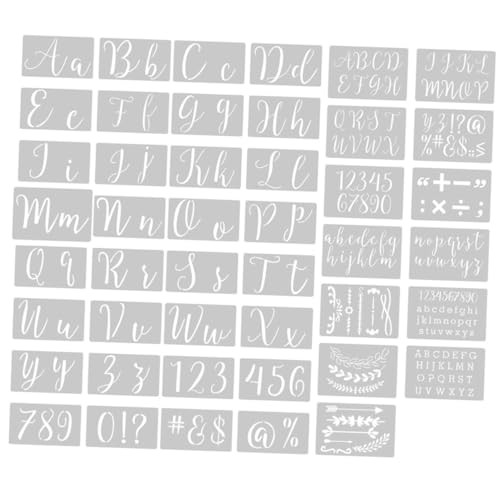 Homoyoyo 45Stücke Alphabet Schablonen Kunststoff DIY Malvorlagen Für Wandgestaltung Und Bastelprojekte Wiederverwendbare Zeichenschablonen Für Designs von Homoyoyo