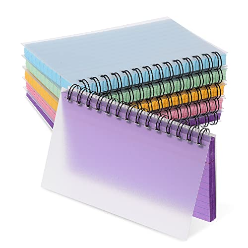 Homoyoyo 5 Stück Farbiges Spulenbuch Blau Mini Gefüttert Regiert Süße Karteikarten Bunt Studieren Revision Stationär Kleine Karteikarten Notizblock Notizkarten Mit Ring Student Papier von Homoyoyo