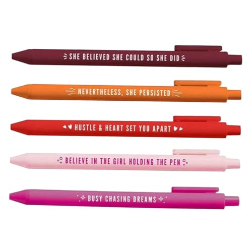 Homoyoyo 5 Stück Gel Stift Schreiben Süße Stifte Ästhetische Stifte Girly Elegant Sprüche Inspirierend Motivierend Erwachsene Motivationsstifte Party Süße Schwarze Stifte Plastik von Homoyoyo