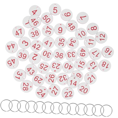 Homoyoyo 50 Sets Hängende Runde Nummernschilder Nummernetiketten Nummerierte Schlüsselanhänger Mit Etiketten Tragbares Tragbare Runde Nummernschilder Homoyoyo 50 Sets Hängende Runde Nummernschilder Nummernetiketten Nummerierte Schlüsselanhänger Mit Etiketten Tragbares Tragbare Runde Nummernschilder von Homoyoyo