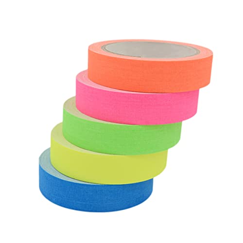 Homoyoyo 5Stücke Fluoreszierendes Klebeband Neon Deko Tape Für Partys Und Kreative Projekte Leicht Reißbar Und Vielseitig Einsetzbar von Homoyoyo