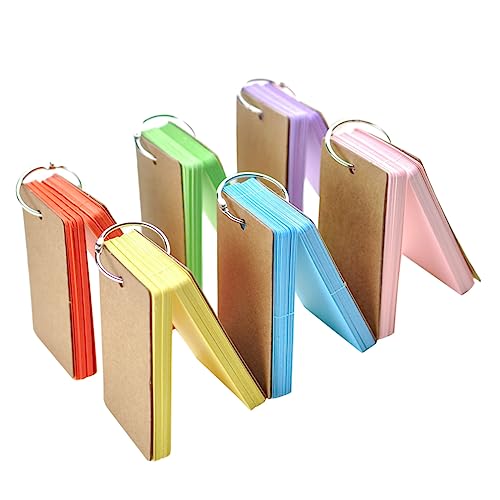 Homoyoyo 6Stücke Kraftpapier Notizblöcke Mit Binder Ring Einfache Flip Karten Für Schule Und Büro Lernkarten Wortkarten Notizblöcke von Homoyoyo