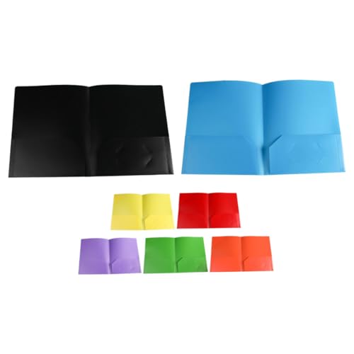 Homoyoyo 7 Stück Aktenhalter Schreibtisch Zwei-Taschen-Ordner Unterlagen Veranstalter multi süße Ordner mit Taschen Kunststoffordner mit Taschen Plastiktaschenordner Hausaufgabenordner pp von Homoyoyo