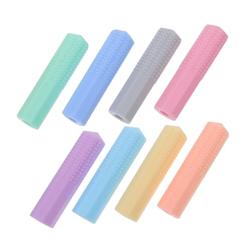 Homoyoyo 8 Stück Stift Kappe Röhren Sensorische Werkzeuge Kaustift Zappelt Regenbogen-kautopper Bleistifte Bleistift-kauaufsatz Sensorisch Zäh Bleistiftanhänger Kauzubehör Kieselgel von Homoyoyo