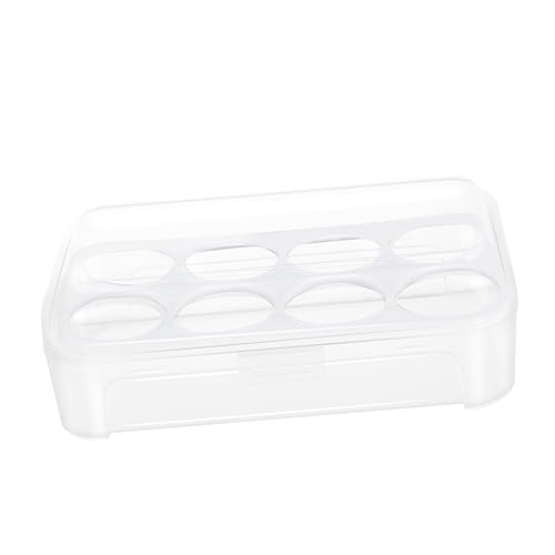 Homoyoyo 8Er Karton Aufbewahrungsbehälter für Eier Eierspender mit 8 Gürteln flache Vorratsbehälter mit Deckel kühlschrankorginizer kühlschranl organisator Essenstabletts Tablette pp Urinal von Homoyoyo