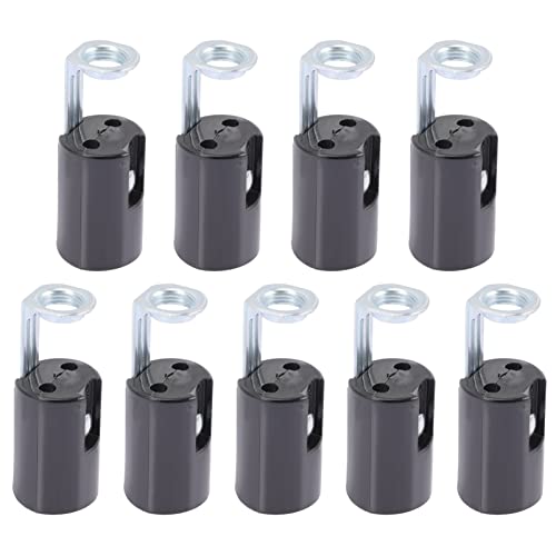 Homoyoyo 9 Stück Lampenhalter Ersatzlichtbasen Lampenfassung Basis für Kerzenlicht Lichthalter wandleuchte steckdose lamp holder Pendelleuchtenhalter Sockel für Kerzenlampe Plastik Black von Homoyoyo