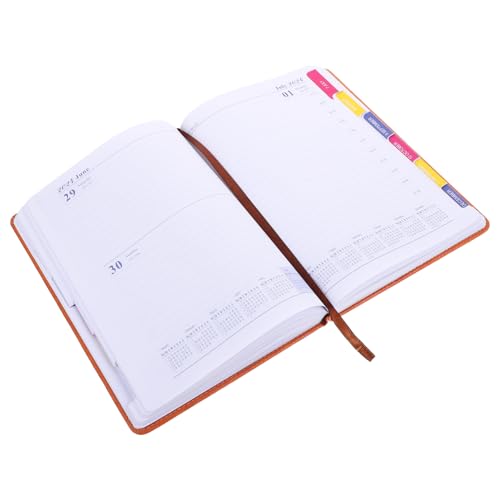 Homoyoyo Agendabuch 2024 Monatsplaner Notizblock Raster-notizbücher Notizbuch Täglich Zeitplaner Wochenplaner Notizblock Schulagenda Büro-agenda-notizblock Planungsbuch Schule Pu Orange von Homoyoyo
