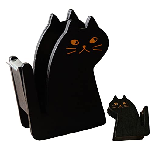Homoyoyo Bandschneider Cutter Antiquität Desktop Kätzchen-klebebandabroller Katzenbandabroller Klebeband-spender-schreibtisch Netter Klebebandspender Katzenspender Pfote Hallo Hölzern Black von Homoyoyo