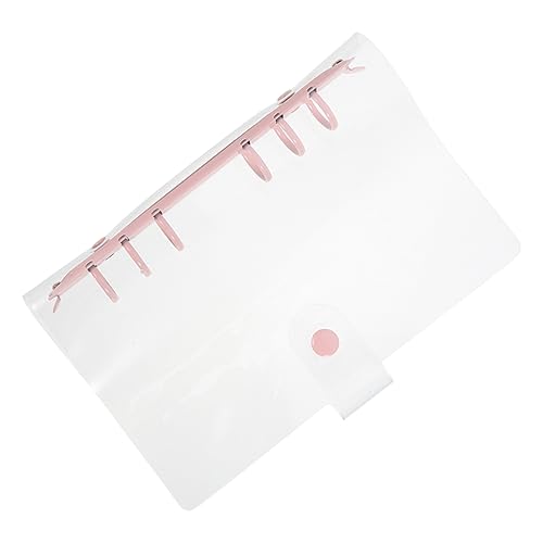 Homoyoyo Bindemappe Mit Sechs Löchern Binder Notebook Knopfverschluss Sperren Ordner Nachfüllbar Wiederverwendbar Pailletten-scrapbook-hülle Durchsichtige Gestanzte Pp-tasche Hülse Pvc Rosa von Homoyoyo