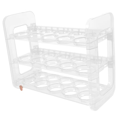 Homoyoyo Eierregal Eierständer Kühlschranktür-Eierablage eiertablett egg tray Eierständer für den Eier-Organizer-Halter Teufel Veranstalter Lagerung Lagerregal Weiß von Homoyoyo