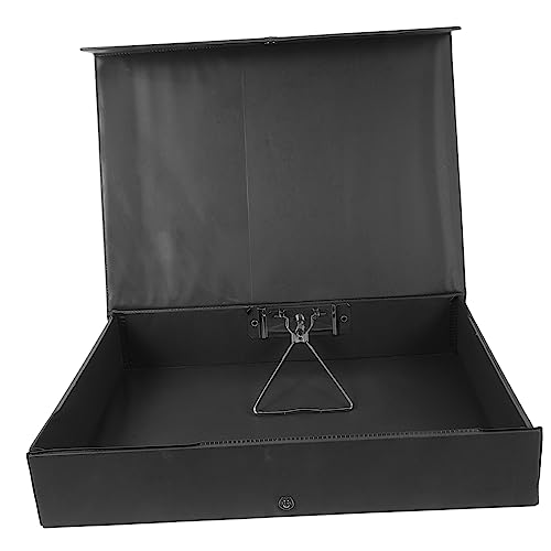 Homoyoyo Kasten Aufbewahrungskiste Schreibtisch Schreibwaren a4 Dokumentinhaber Unterlagen mit lagercontainer vorratsbehälter ordner Aufbewahrung von Fotoboxen Zeitschriftenschutz PVC Black von Homoyoyo