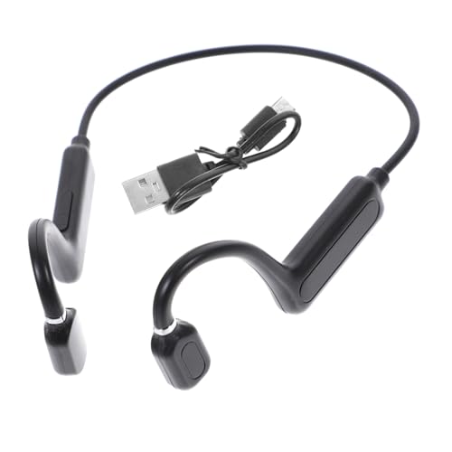 Homoyoyo Knochenleitungs Headset Kopfhörer Headsets Kabelloses Headset Stereo Ohrhörer Kabellose Ohrhörer Mini Ohrstöpsel Knochenleitungs Ohrhörer Schwarze Titanlegierung von Homoyoyo