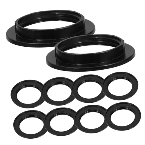 Homoyoyo Lampenschirmring lampenabdeckung lampenschirme Lampenschirmhalter Lampenhalterung Bodenlampe Lampenring gewellter Lampenschirm Deckenleuchten-Kit kleiner Lampenschirm Plastik Black von Homoyoyo