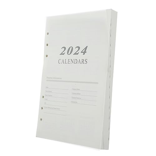 Homoyoyo Notizbuch Notizblock Bequemer Akademischer Planer Notizbücher Planer Für 2024 Business Planning Notebook Wochen- Und Monatsplaner Loseblatt-planer Planer 2024 Papier Weiß von Homoyoyo